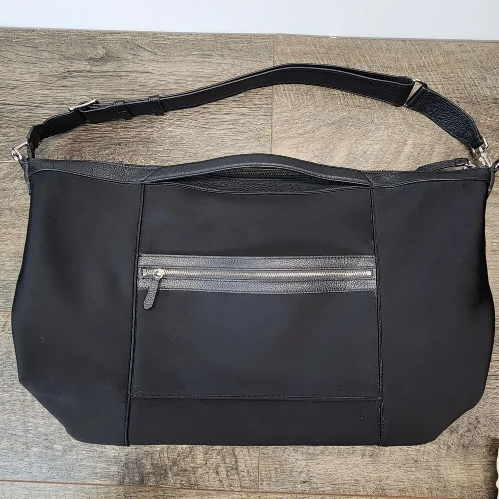 Cole Haan Grandseries Black Nylon W/Leather Trim Large Tote Bag Excellent Cond.